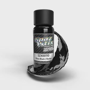 Spaz Stik High Gloss Black / Backer, Airbrush Ready Paint, 2oz Bottle (SZX00110)