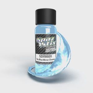 Spaz Stix Sky Blue Mirror Chrome Airbrush Ready Paint, 2oz Bottle (SZX10020)