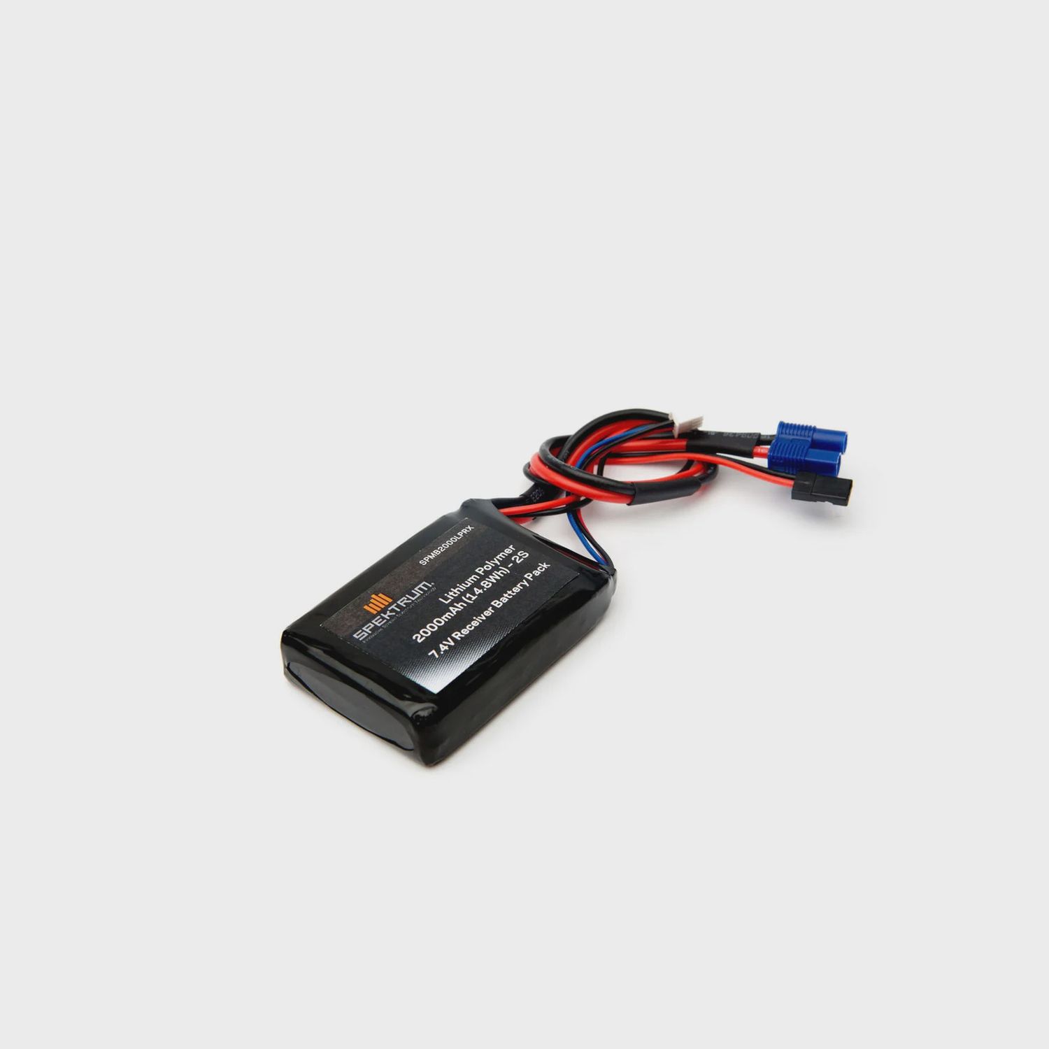 Spekrum 7.4V 2000mAh 2S LiPo Receiver Battery: Universal Receiver, EC3 (SPMB1000LPRX)