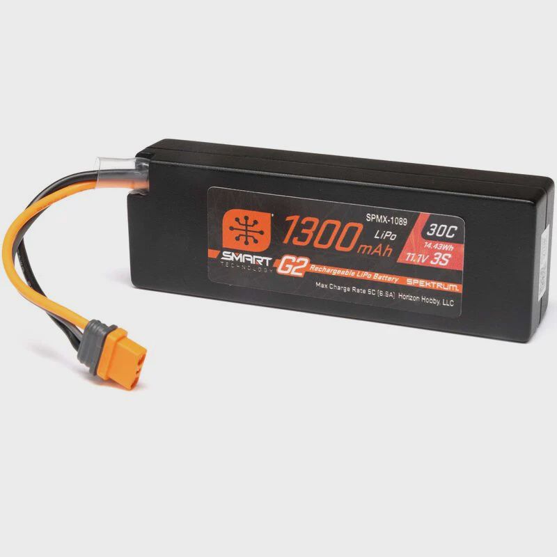 Spektrum 11.1V 1300mAh 3S 30C Smart G2 LiPo Battery: IC2 (SPMX-1089)