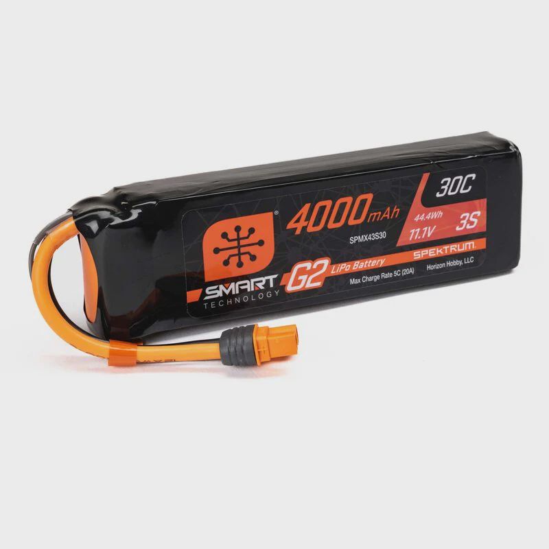Spektrum 11.1V 4000mAh 3S Smart G2 LiPo Battery 30C: IC3 (SPMX43S30)