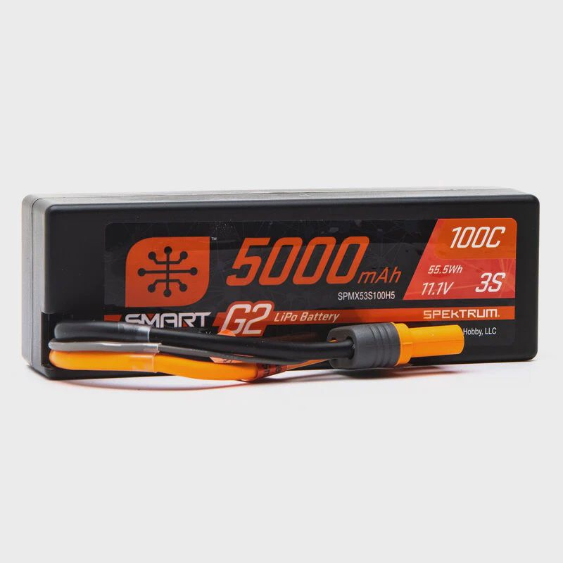 Spektrum 5000mAh 3S 11.1V Smart G2 Hard Case LiPo 100C IC5 (SPMX53S100H5)