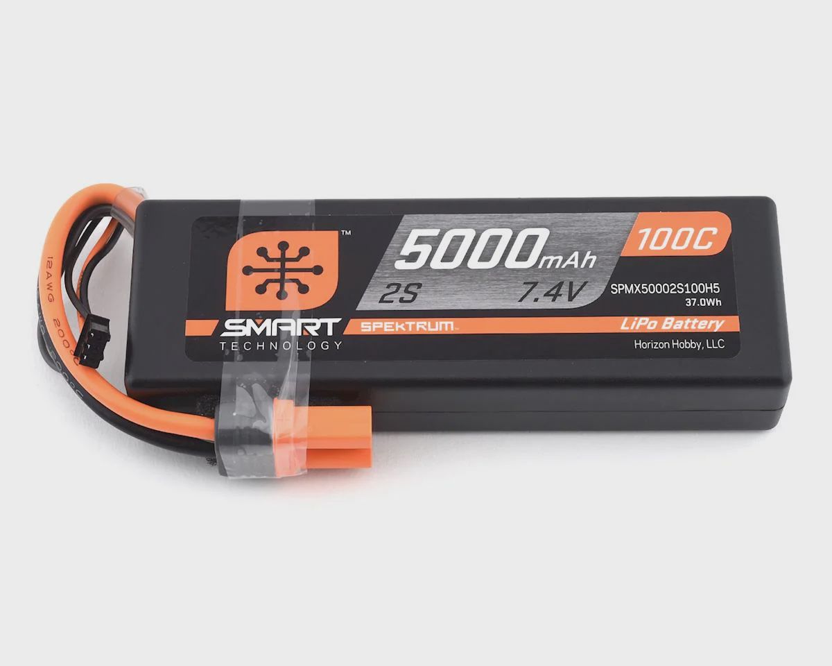 Spektrum RC 2S Smart LiPo Hard Case 100C Battery Pack (7.4V/5000mAh) w/IC5 Connector (SPMX5002S100H5)