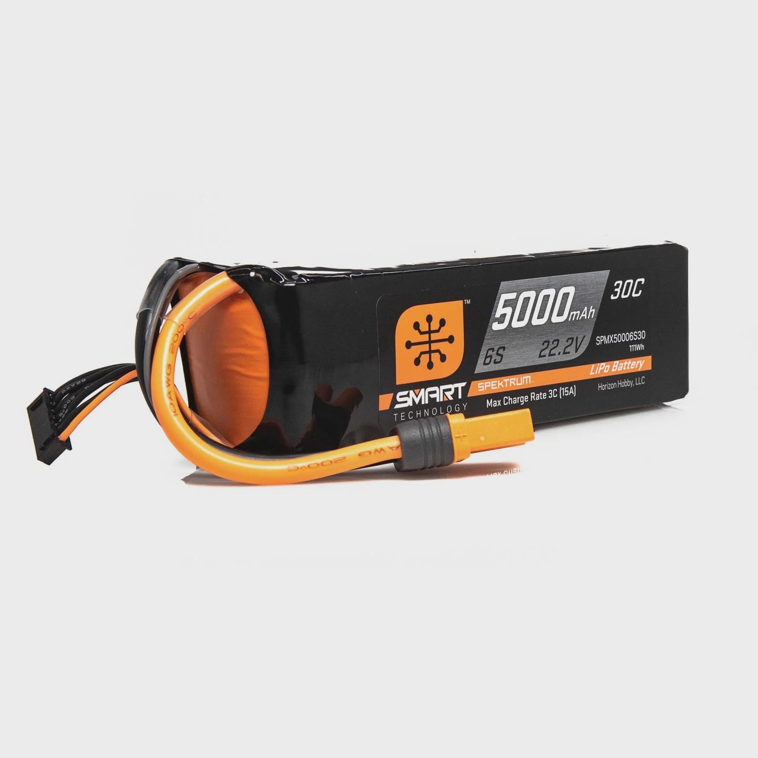 Spektrum 22.2V 5000mAh 6S 30C Smart LiPo Battery: IC5 (SPMX50006S30)