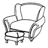 SS LTD Provincial Chair &amp; Ottoman Set (650-5133)
