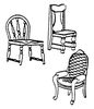 SS Ltd Chair Kit Assortment of Kitchen Chair, Queen Anne Chair, Dining Room Chair (1 ea.) (650-5156)