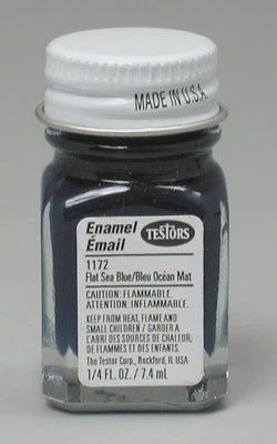 Testors Enamel 1/4oz Flat SEA BLUE (TES1172TT)