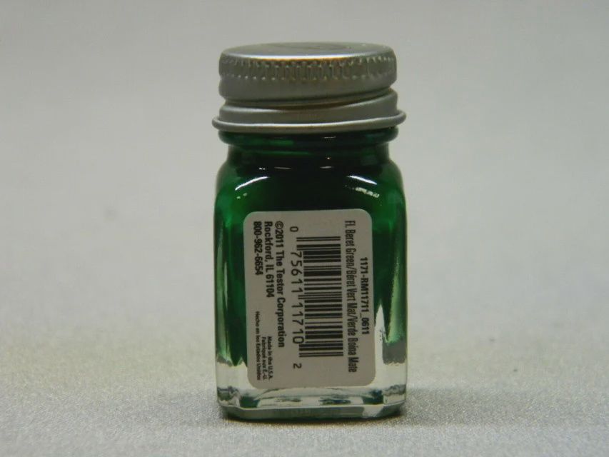 Testors Enamel 1/4 oz Flat Beret Green (TES1171T)