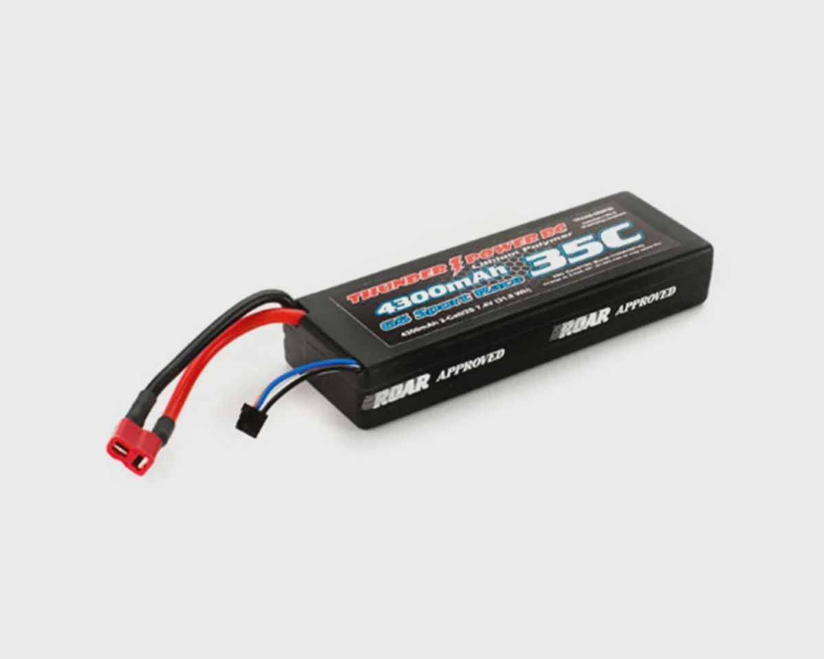 Thunder Power 4300mAh 2S 7.4V G6 Sport Race 35C LiPo, Deans (TP4300-2SSR35D)