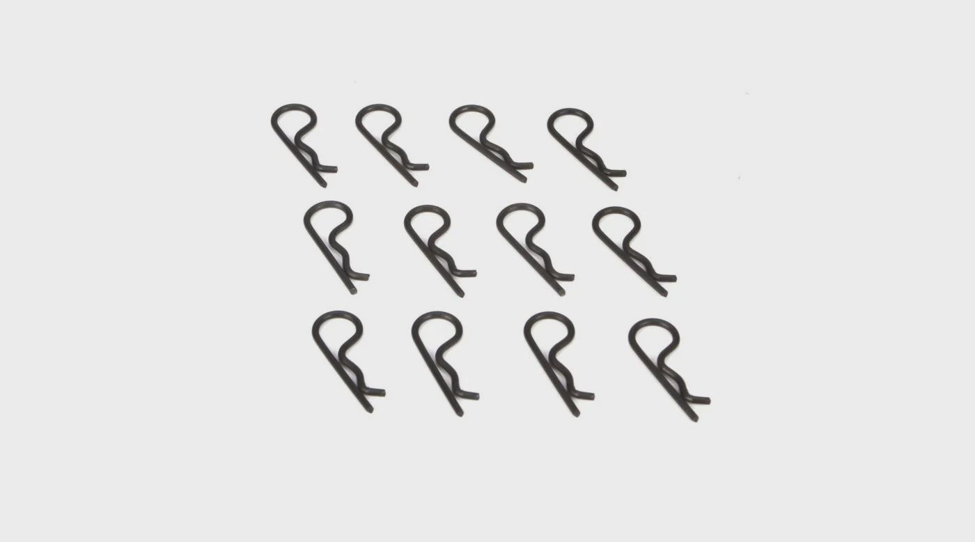 Team Losi Racing Body Clips (Black) (12) [TLR8202]