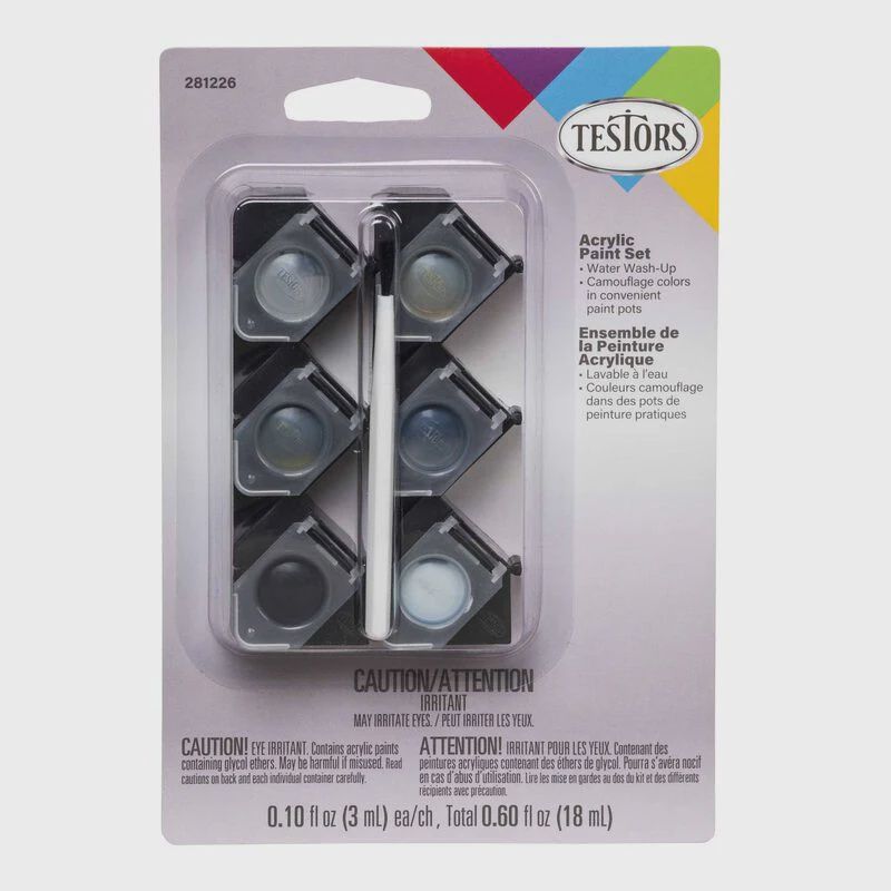 Testors Corp. Acrylic Paint Pod 6 Piece Set Camouflage TES281226 Plastics Paint Acrylic (TES281226)