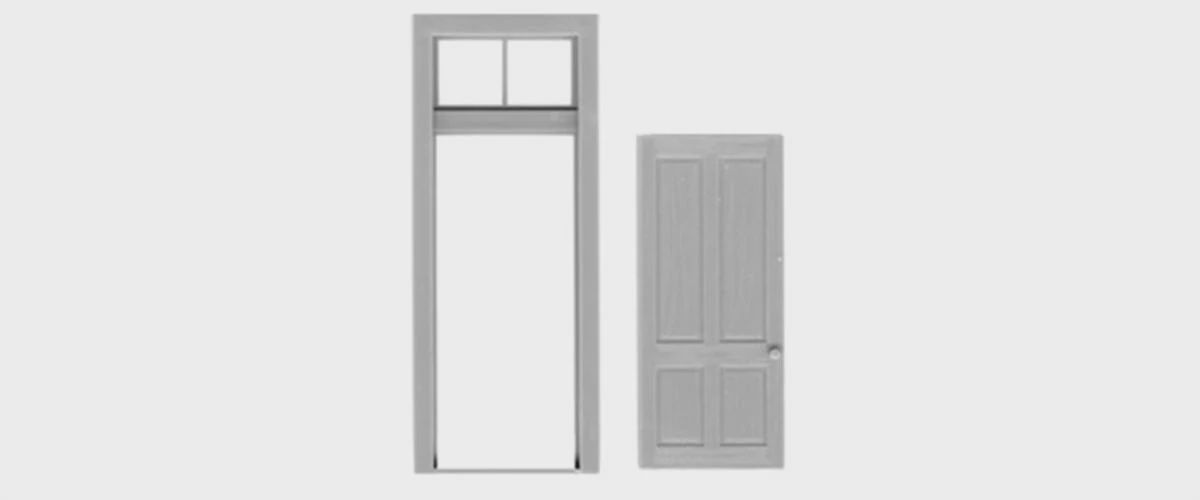 TICHY 4 Panel Door/Frame 2 Lite transom (TIC2035)