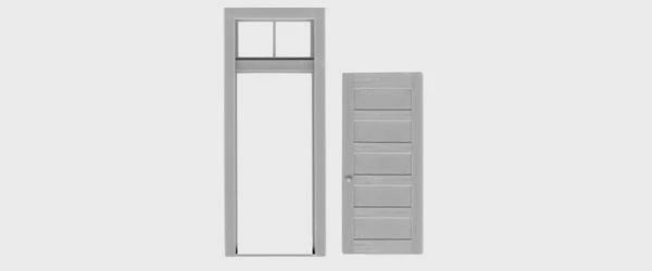 TICHY 5 PANEL DOOR/FRAME/TRANSOM (2) (TIC2036)