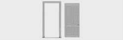 TICHY 4 PANEL DOOR/FRAME (TIC2039)