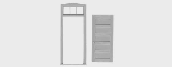 TICHY 5 PANEL DOOR/FRAME/TRANSOM (TIC2032)