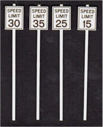 Tichy ASSORTED ROAD SIGNS 40pcs, O Scale (TIC2069)