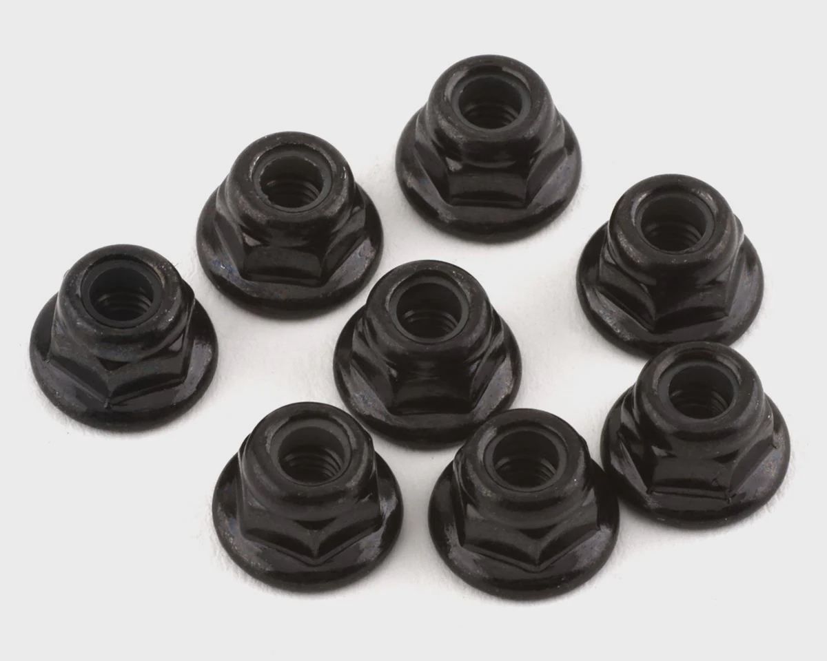 Traxxas 3mm Flanged Nylon Nuts (Black) (8) (TRA2744X)