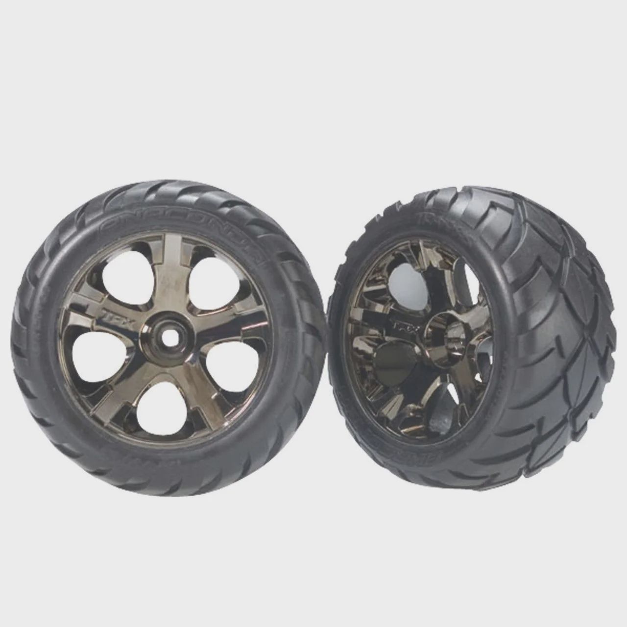 Traxxas Anaconda Tires w/All-Star Front Wheels (2) (Black Chrome) (Standard) (TRA3776A)