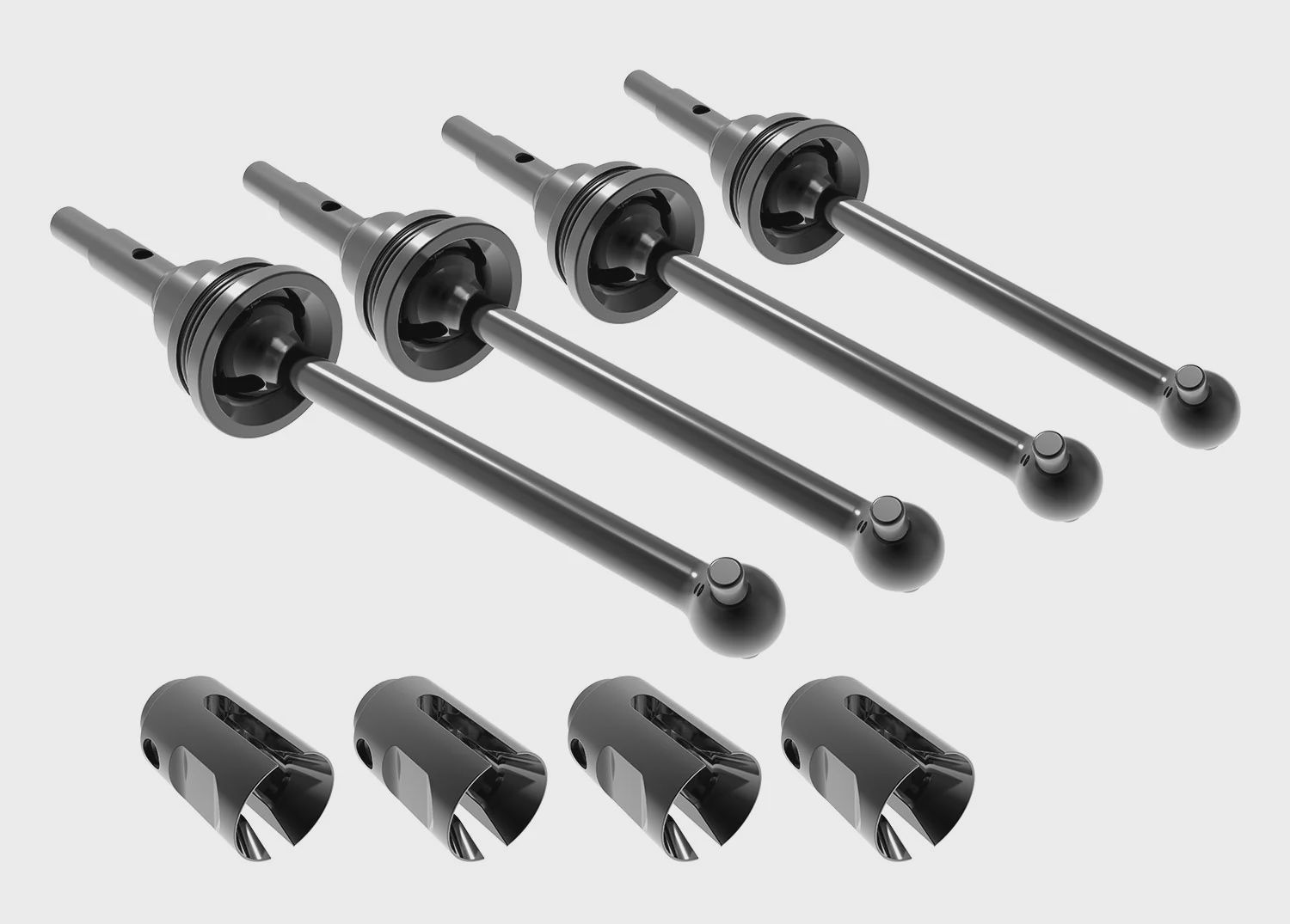 Traxxas Steel CV Driveshaft Assemblies &amp; Drive Cups (4) (TRA10750X)