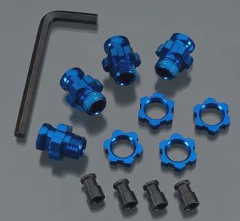 Traxxas Wheel Hub Set 17mm Short(2)Long(2)Blu Slash 2WD (TRA5853X)