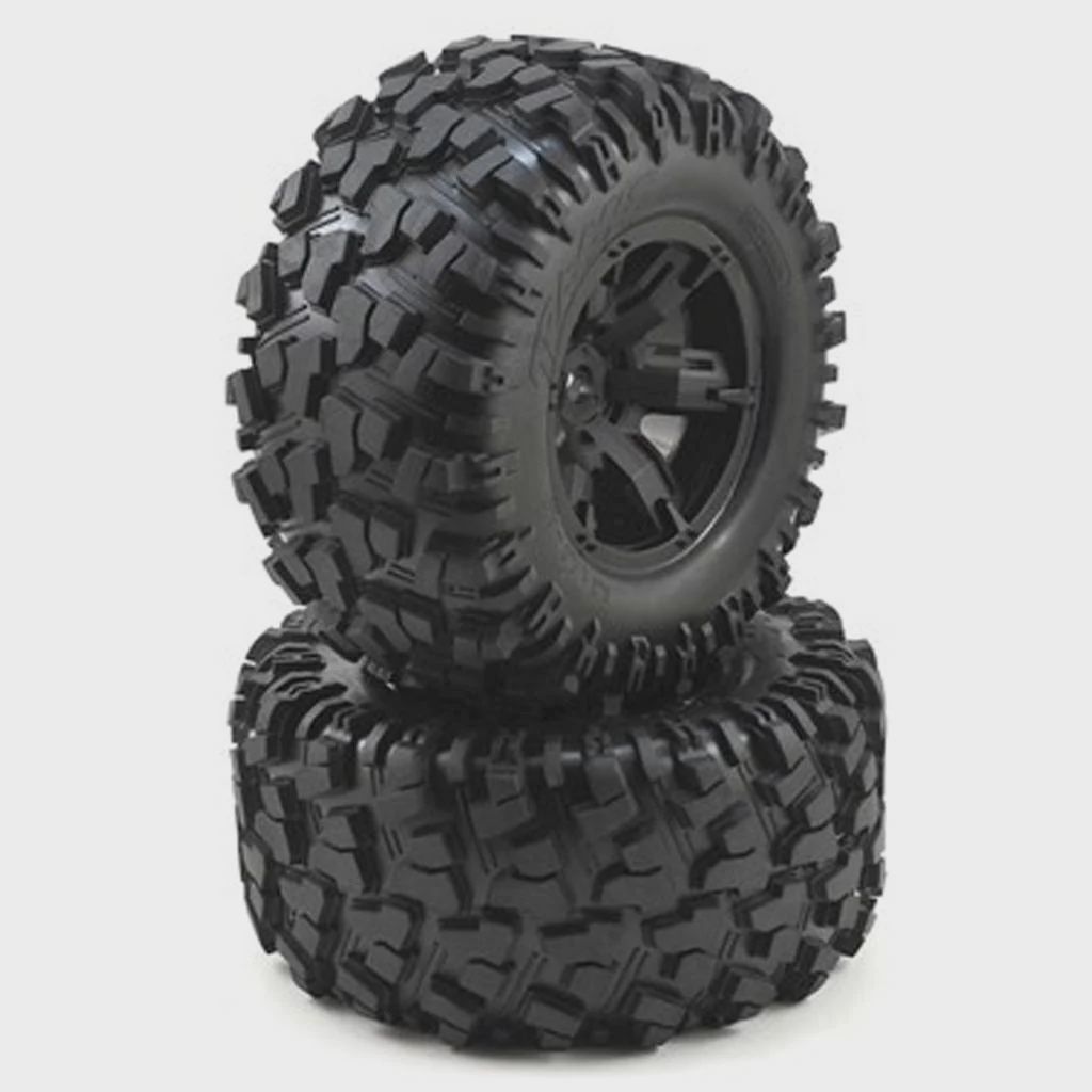 Traxxas X-Maxx AT Tires &amp; Black Wheels (2) (TRA7772X)