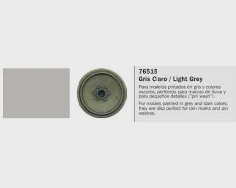 Vallejo Paints 35ml Bottle Light Grey Model Wash (VLJ76515)