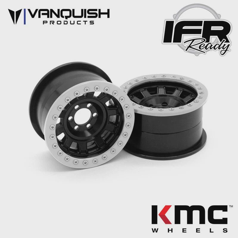 Vanquish Products KMC KM236 Tank 2.2" Beadlock Crawler Wheels (Black) (2) (VPS08701)