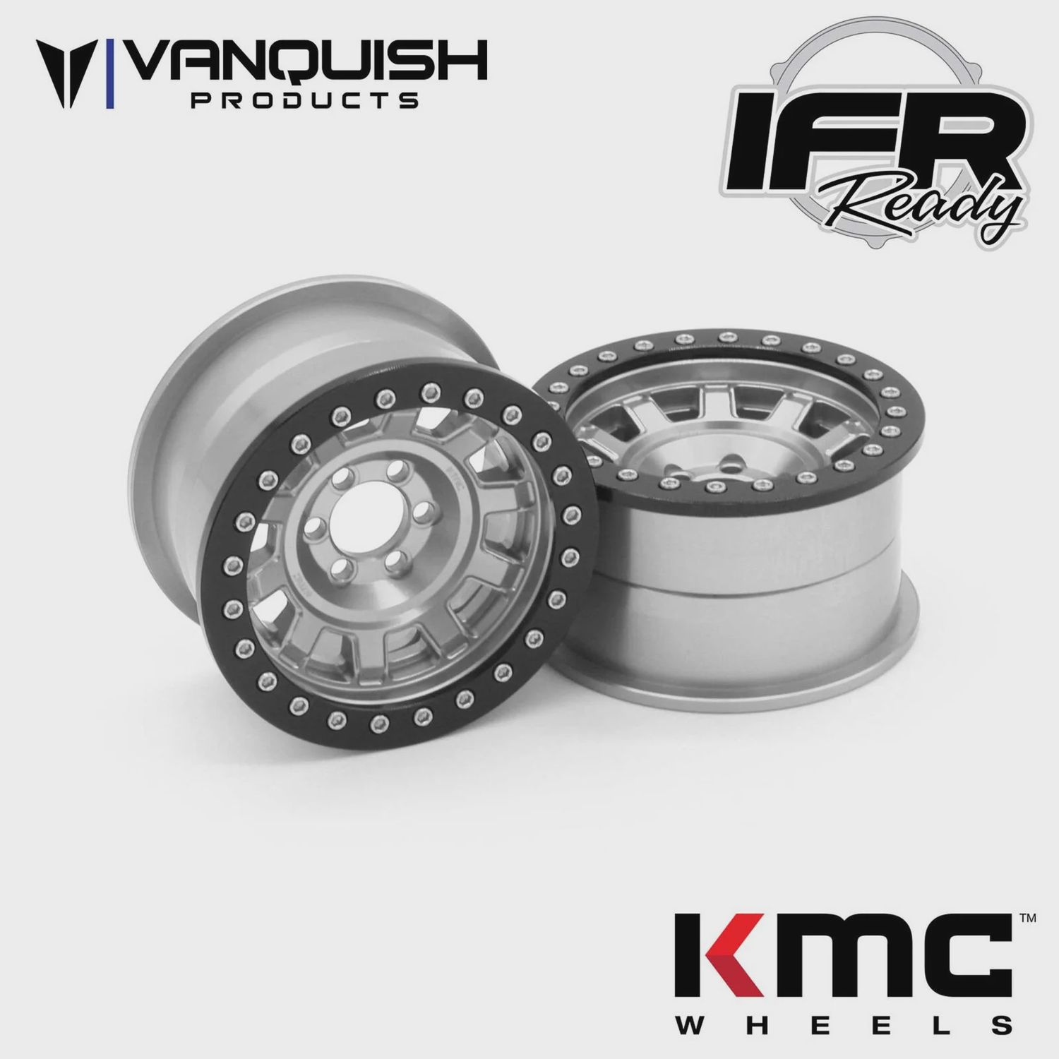 Vanquish Products KMC KM236 Tank 2.2" Beadlock Crawler Wheels (Clear) (2) (VPS08702)