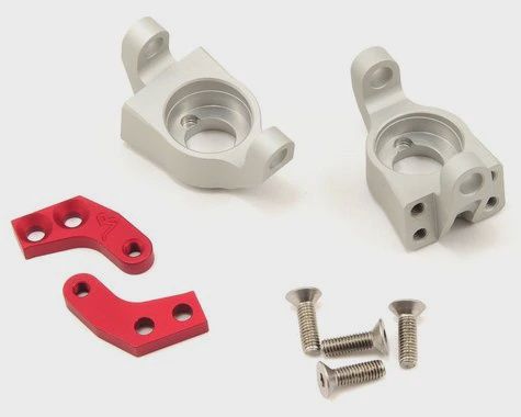 Vanquish Products Wraith Steering Knuckle Set (Silver/Red) (2) (VPS03201)
