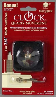 Walnut Hollow 3/4'' Clock Movements (TQ700P)