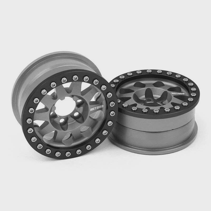 Vanquish Products Method 101 V2 1.9" Beadlock Crawler Wheels (Grey/Black) (2) (VPS07758)