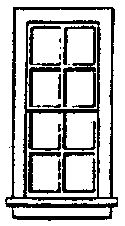 Window - Double hung 8-Pane - Scale 27 x 64" 68.6 x 163cm (300-5029)