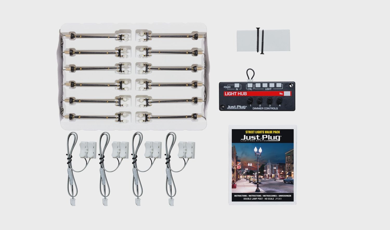 Woodland Scenics Double Lamp Post Value Pack - HO Scale (WOOJP5901)
