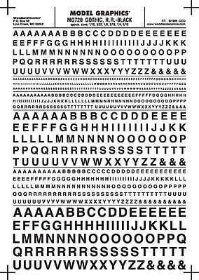 Woodland Scenics GOTHIC R.R. Letters, BLACK (WOOMG720)