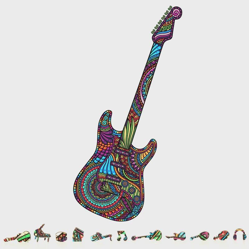 ZenChalet Guitar Wooden Puzzle, 200 Pcs (ZCPG200)
