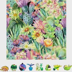 ZenChalet Floral Cactus Wooden Jigsaw Puzzle, 1000 pcs (ZCPFC1000)