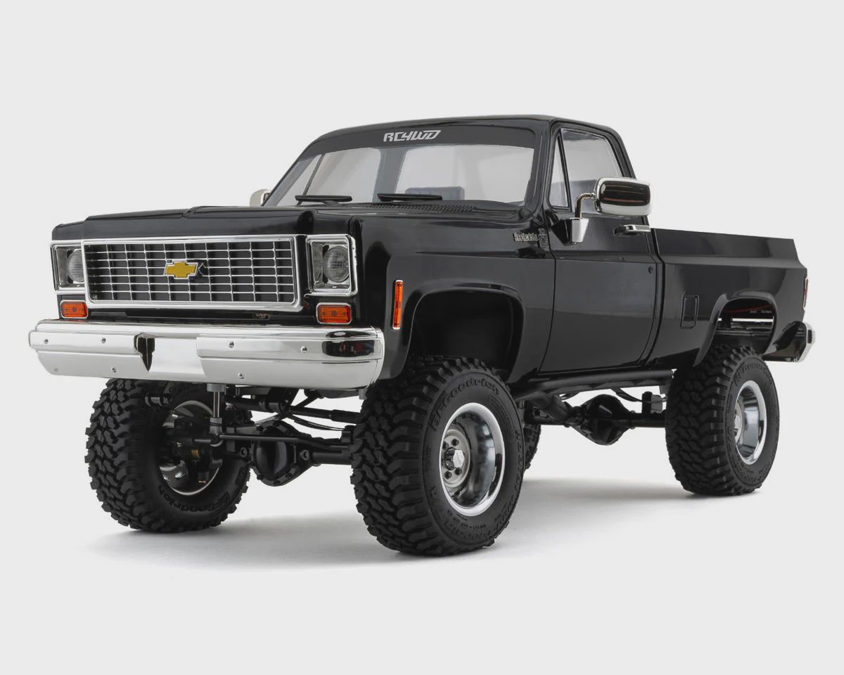 RC4WD Trail Finder 2 "LWB" RTR W/ Chevrolet K10 Scottsdale Hard Body Set (Black) (RC4ZRTR0067), Color: Black
