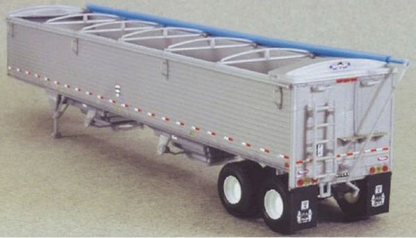 Wilson 43' Grain Trailer - Kit -- Unpainted Sides &amp; Ends, Dark Blue Tarp (437-6004)