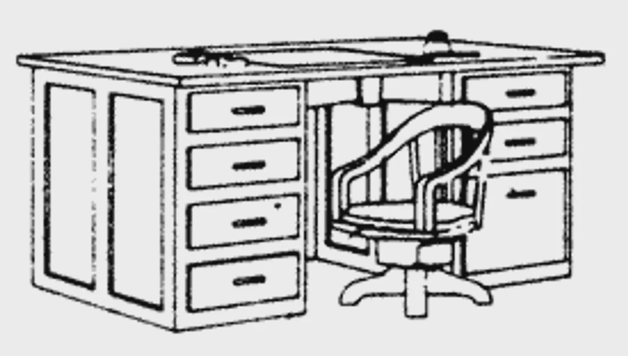 Scale Structures Desk (with blotter) &amp; Swivel Chair Kit (650-5116)