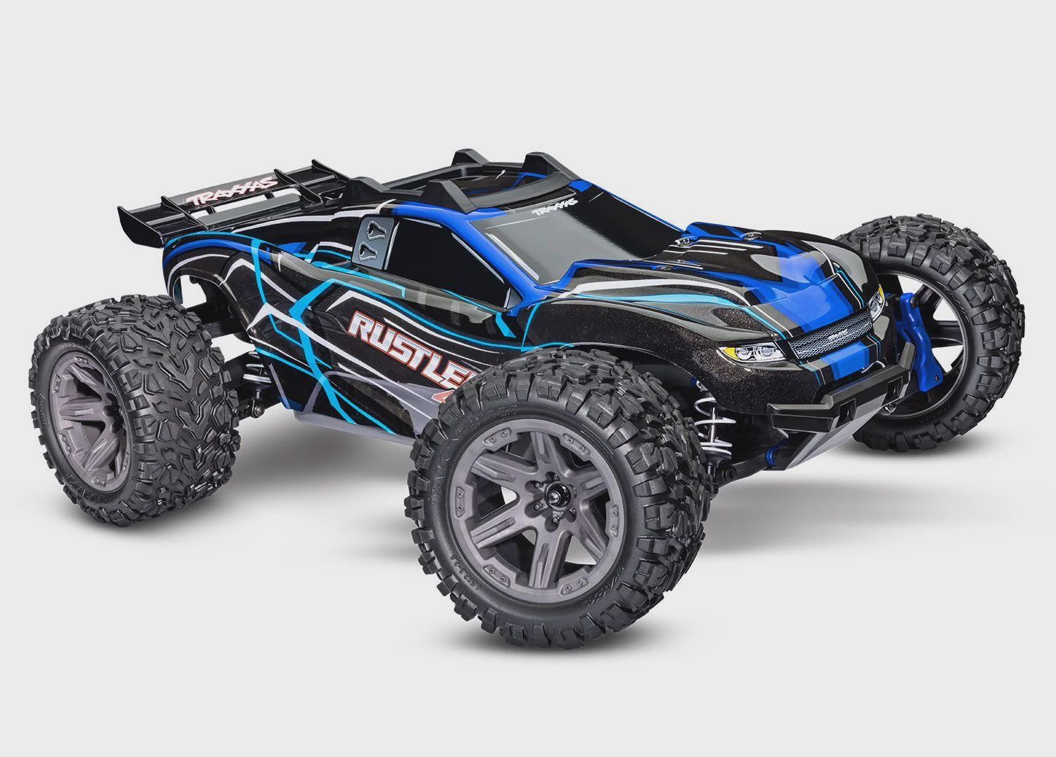 Traxxas 1/10 Rustler 4X4 Bl 4Wd St Tq 2.4Ghz (TRA67164-4), Color: Blue