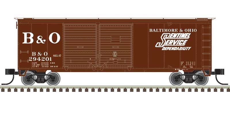 Trainman 40' Double-Door Boxcar - Baltimore &amp; Ohio #294201 (Boxcar Red, white, Sentinel Service) (751-50006189)