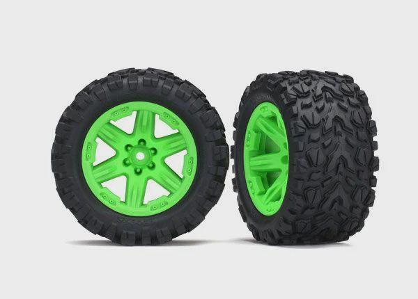 Traxxas Talon EXT 2.8" Pre-Mounted Tires w/RTX Wheels &amp; 12mm Hex (Green) (2) (2wd Electric Rear) (TRA6774G)