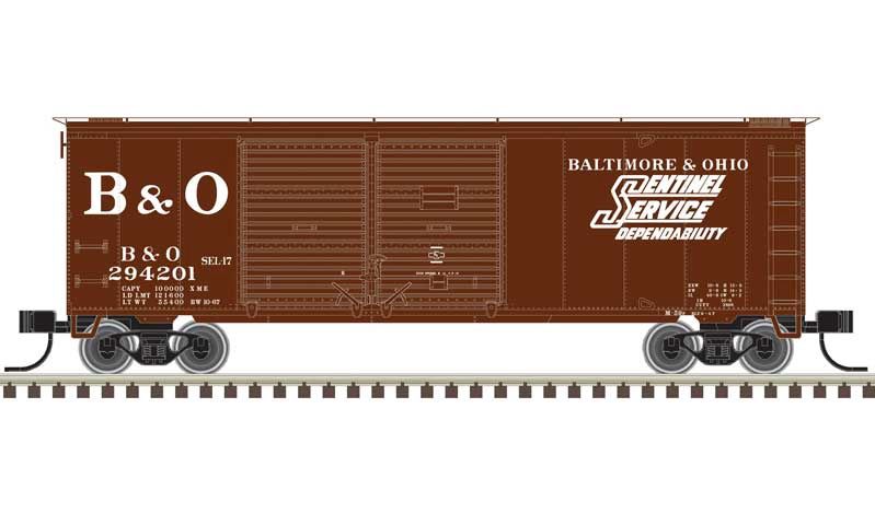 Trainman 40' Double-Door Boxcar - Baltimore &amp; Ohio #294214 (Boxcar Red, white, Sentinel Service) (751-50006190)