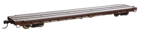 Walthers 60' Pullman-Standard Flatcar - RTR -- Trailer-Train HTTX #90820 (Heavy-duty; brown) (910-5399)
