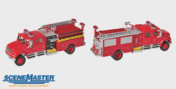 Walthers International(R) 4900 Crew Cab Fire Engine - Assembled -- Red (949-11841)