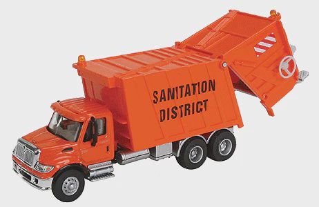 Walthers International(R) 7600 Garbage Truck - Assembled -- Sanitation District (orange) (949-11770)