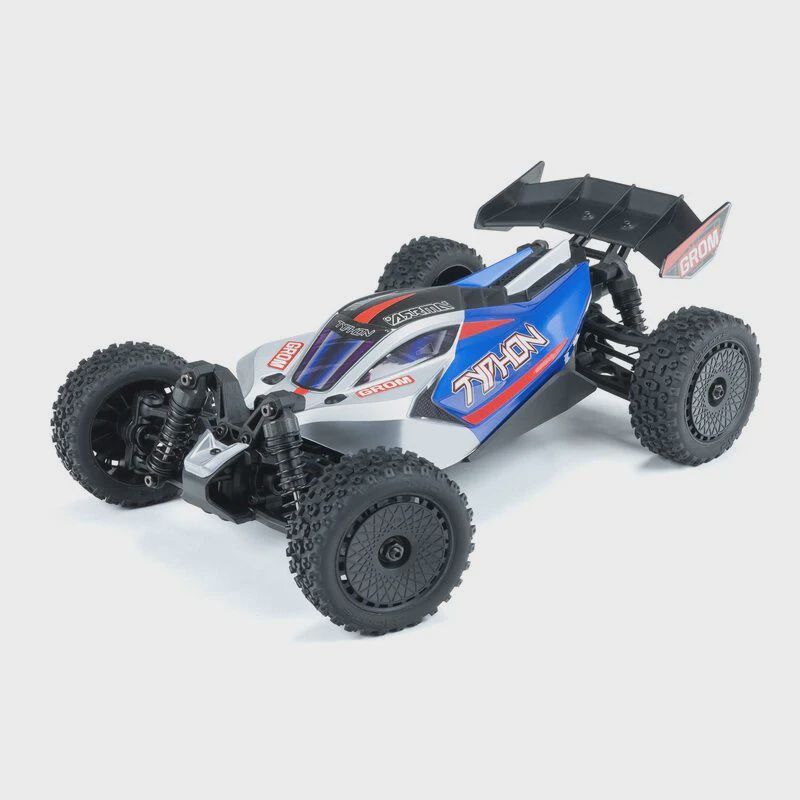 Arrma Typhon Grom MEGA 4WD 380 Brushed 1/18 Buggy RTR w/SLT2 2.4GHz (ARA2106T2), Color: Blue/White