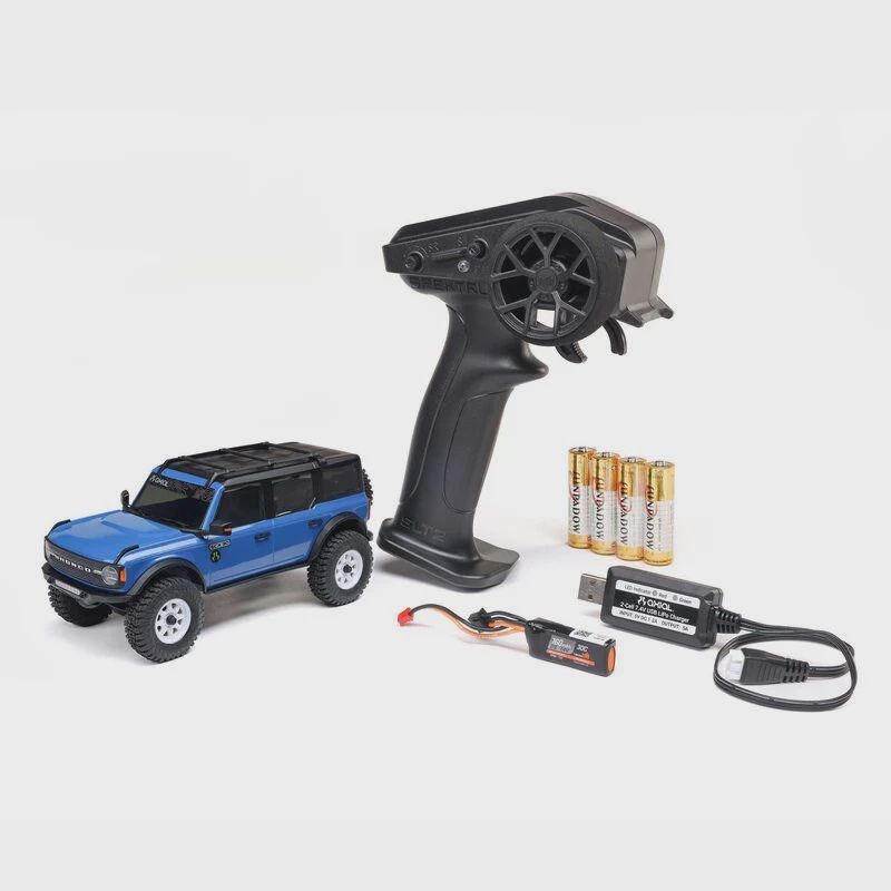 Axial SCX30 Ford Bronco 1/30 4WD RTR Scale Mini Crawler w/2.4GHz Radio, Battery &amp; Charger (AXI-2048T-), Color: blue