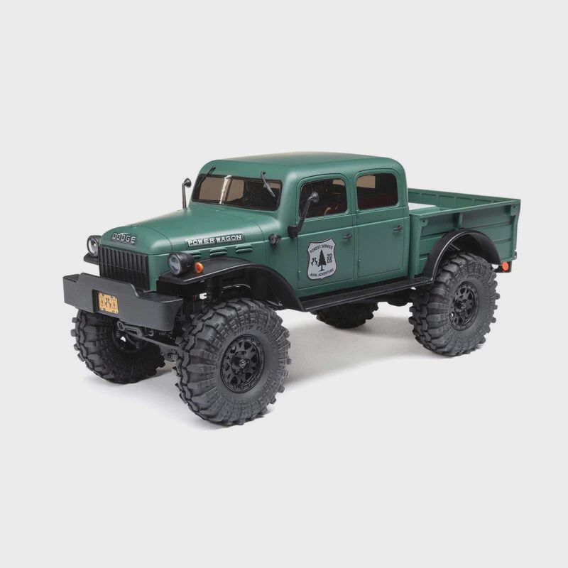 Axial 1/24 SCX24 Dodge Power Wagon 4WD Rock Crawler Brushed RTR, (AXI00007T), Color: Green