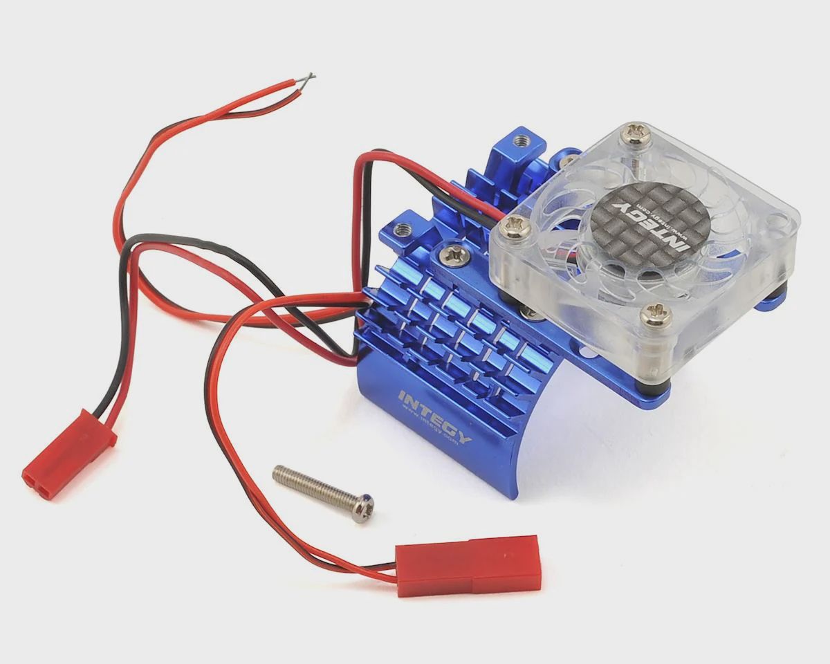 Team Integy 540/550 Motor Heatsink &amp; Cooling Fan (Blue) (INTC22470BL)
